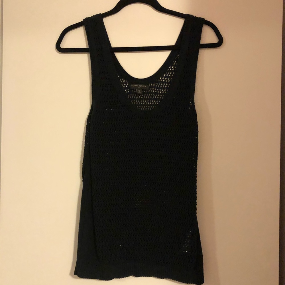 Banana Republic navy cotton knitted sweater vest